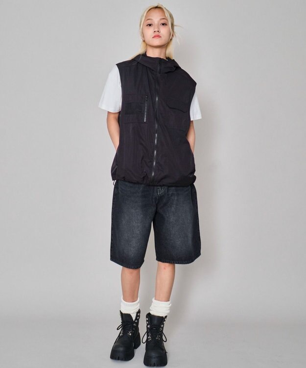 ユニセックス着用ITEM】フードナイロンベスト / WEGO | ファッション