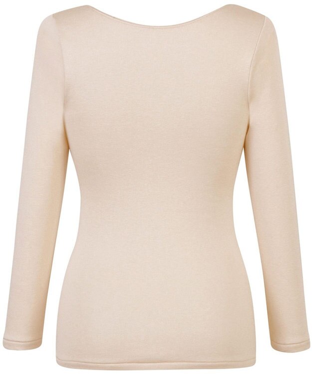 Wing あったかインナー 綿混 裏起毛 よく伸びる素材 【ラクのびサーモ】 8分袖 長袖 秋 冬 EL6813 ウイング／ワコール ベージュ