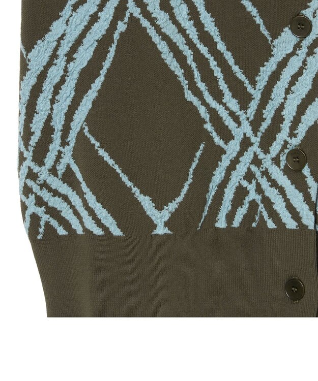JOSEPH チェックニット　カーディガン Palm Leaf/Chambray