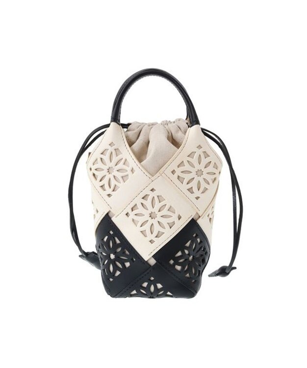 genten 【WEB限定カラー】サステナブルカットワーク ポシェット ネイビー