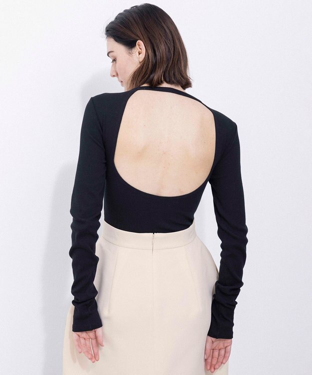 NAVE 【Nave・洗える/ストレッチ素材】ボディスーツ ロングスリーブ ブラック系