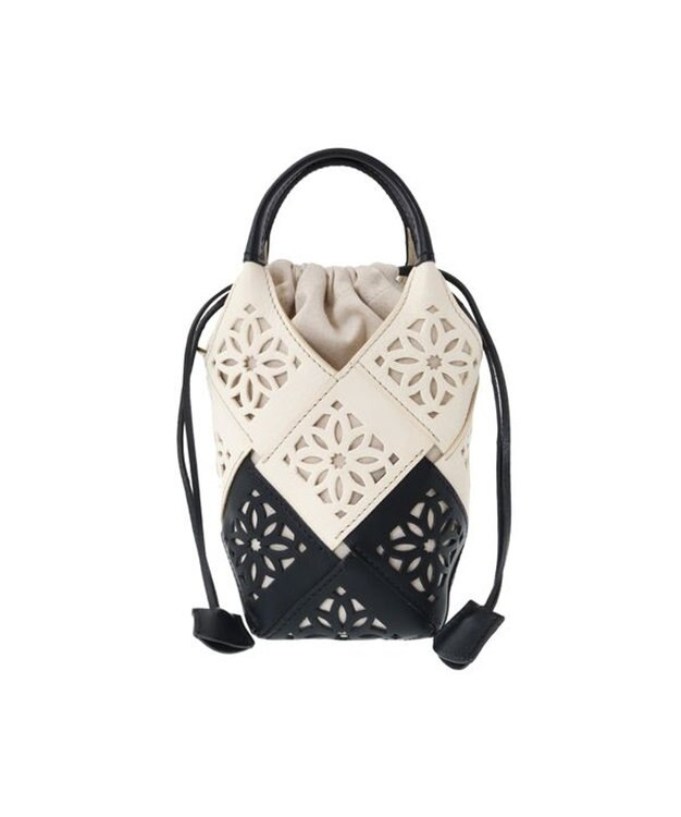 genten 【WEB限定カラー】サステナブルカットワーク ポシェット ネイビー