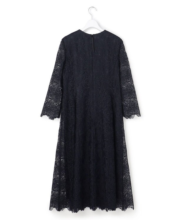 23区 【APPLAUDIR】Brocheリボンブーケレース ドレス ネイビー系