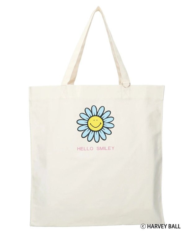 Green Parks Ｓｍｉｌｅｙ　Ｆａｃｅ／フラワープリントＢｉｇトートバック Off White