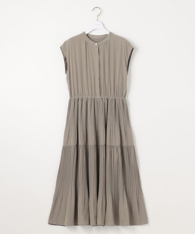 ANY SIS 【洗える】プリーツティアード ワンピース カーキ