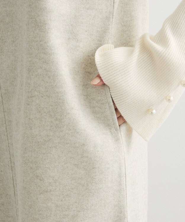 Green Parks 圧縮ポンチ合皮パイピングジャンスカ Ivory