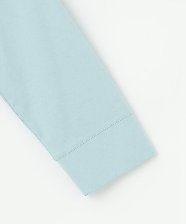 J.PRESS LADIES キャタピラシャツジャージー バンドカラー カットソー ライトアクア系