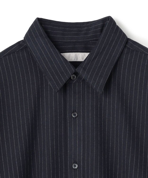 UNFILO MENS 【OCEANS 雑誌・web・YouTube 掲載】FLANNEL TOUCH シャツ ネイビーストライプ