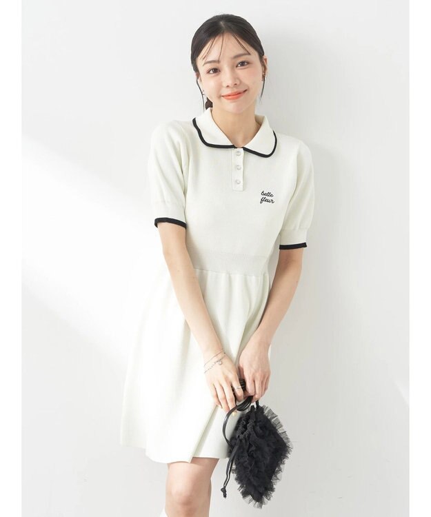 earth music&ecology ワンポイントポロワンピース White