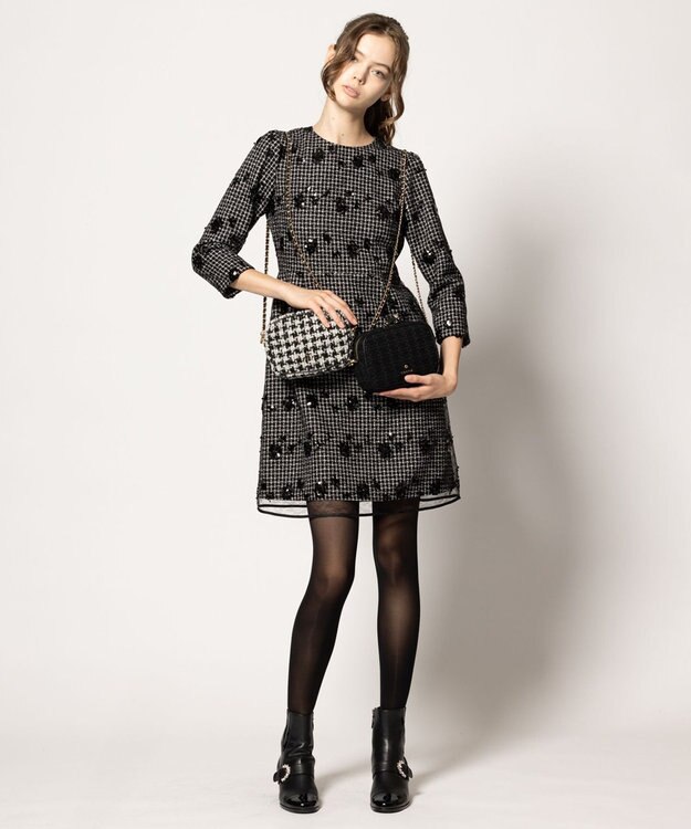 TOCCA SPANGLE OF FLOWER ドレス ブラック系5