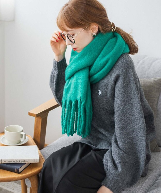 WEGO ワイドフリンジストール グリーン