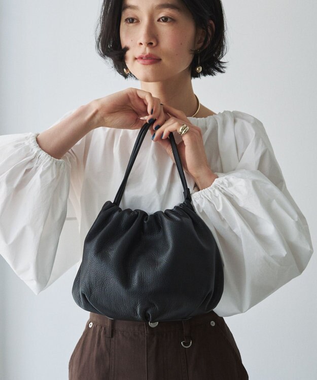 russet レザー巾着4WAYショルダーバッグ(CE-1454)