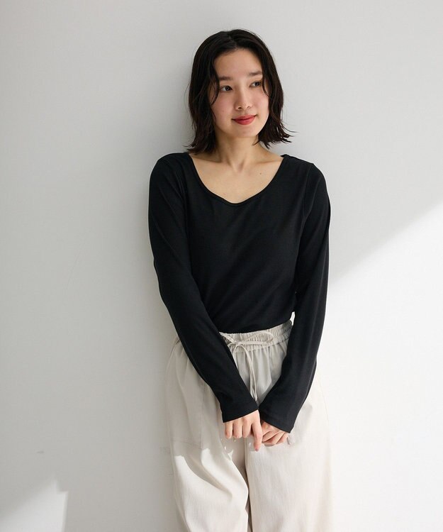 Green Parks バレエネックリブインナー Black