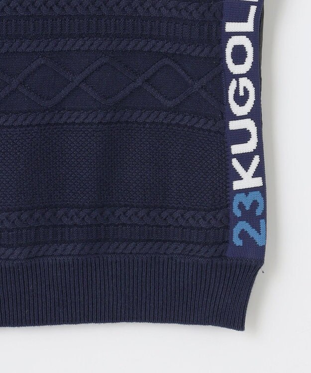 23区GOLF 【WOMEN】【ウォッシャブル】コットンブレンドサイドロゴベスト ネイビー系