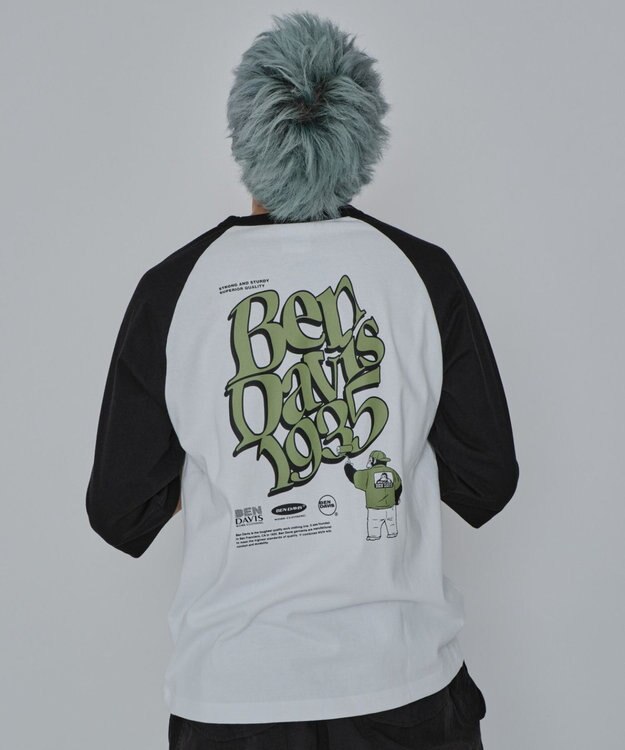 WEGO 【ユニセックス着用ITEM/MLサイズ展開】別注BENDAVISグラフィックラグランT（7S） ホワイト