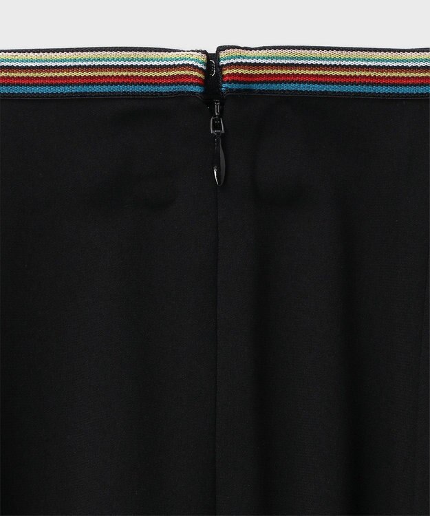 Paul Smith バックサテン ジョーゼット フレアスカート ブラック