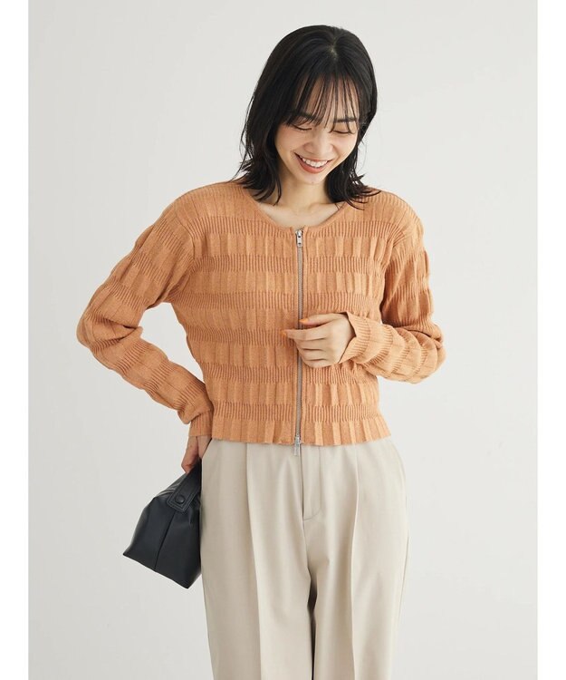 Green Parks ・ＡＮＤ　ＳＥＡＲＣＨ　ラメランダムリブカーディガン Orange