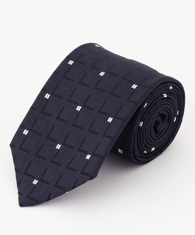 JOSEPH HOMME スクウェアドッツ　ネクタイ ネイビー系3