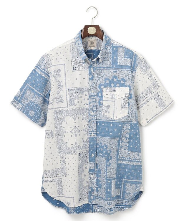 J.PRESS MEN 【KING SIZE】ペイズリーバンダナプリント クレイジーパターンシャツ ダルブルー系9