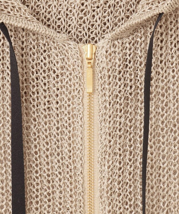 BEIGE， OPTICAL / ニットパーカー Flax