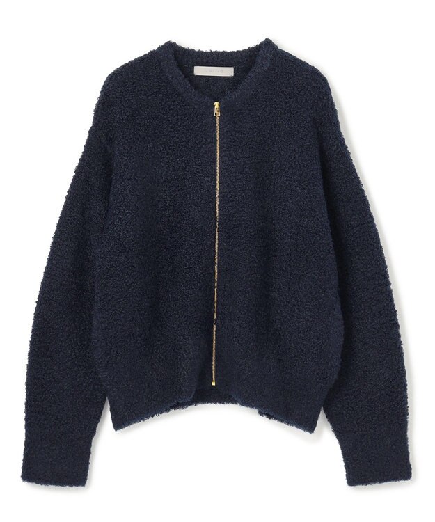 UNFILO プードルニット ZIPカーディガン ネイビー