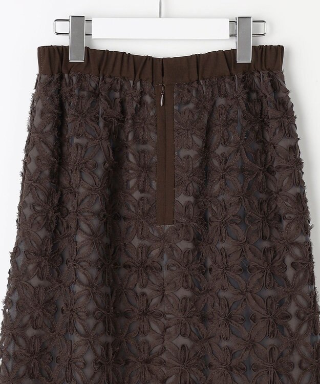 自由区 テープエンブロイダリー スカート ブラウン