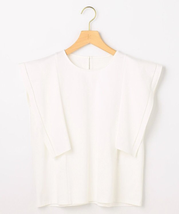 組曲 【先行予約】プレーティング天竺 フレアスリーブカットソー ホワイト系