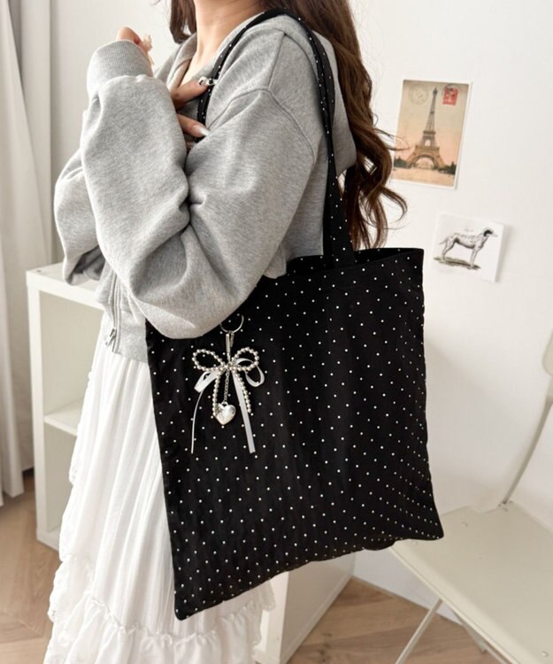 WEGO チャーム付きA4トートバッグ 柄2