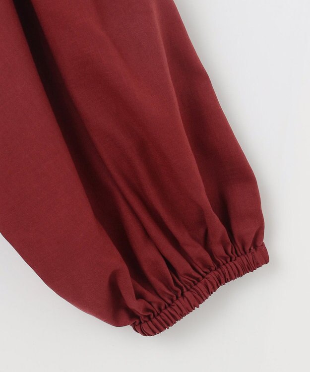23区 【SLOW/一部店舗限定】テンセルコットンジョーゼット ギャザー ブラウス ワイン系