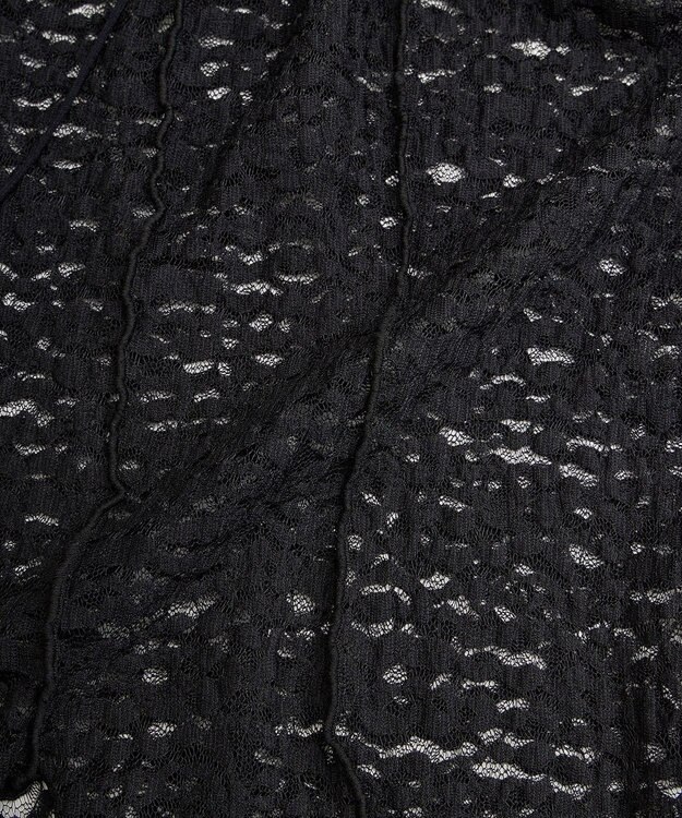 Green Parks カットワークデザインレース半袖トップス Black