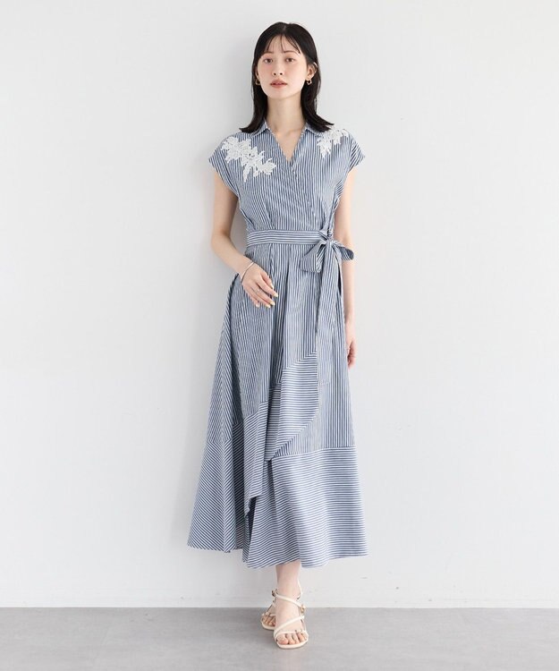 YECCA VECCA フラワーレースカシュクールワンピース