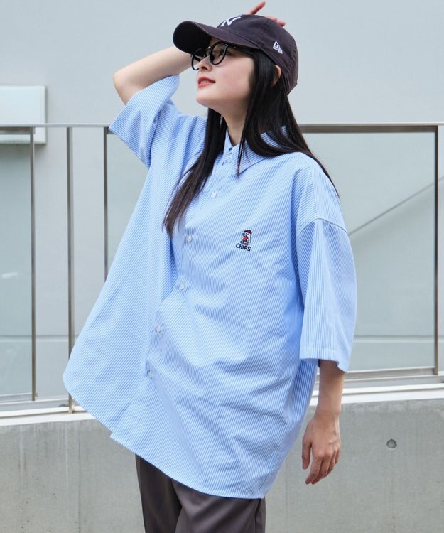 WEGO 【ユニセックス着用ITEM/MLサイズ展開】オックスフォードワンポイントシャツ（SS） 柄1