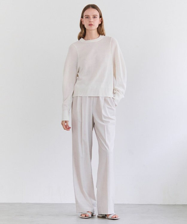 BEIGE， ARSENOPY / コットンドライタッチクルーネックニット Ecru