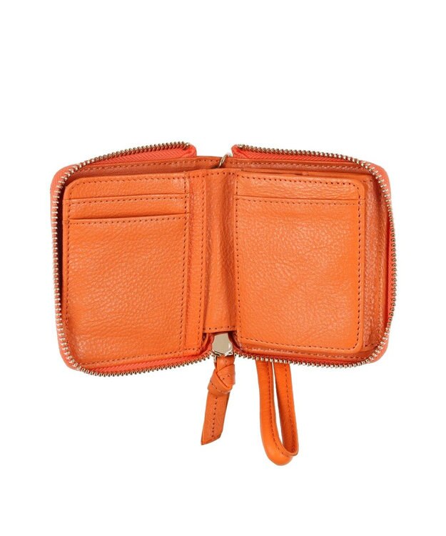 UNBILLION ペルケ perche / ドット型押しパームフィットストラップウォレット オレンジ
