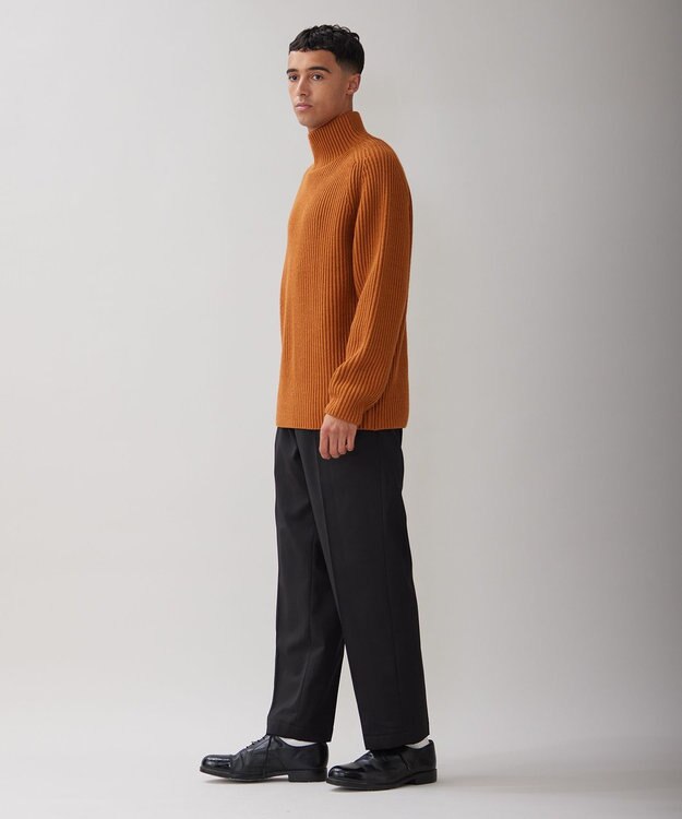 UNFILO MENS バルキー タートルネック ニット ブラウン