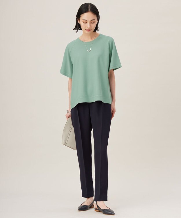 自由区 L 【セットアップ対応・接触冷感・UVケア・洗える】ライトストレッチテーパード パンツ ネイビー