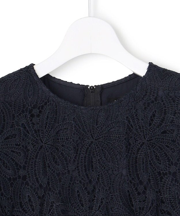 23区 【APPLAUDIR】Brocheリボンブーケレース ドレス ネイビー系