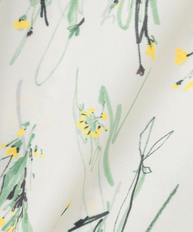 ANY スクエアプリントシャツ オフベース×花柄