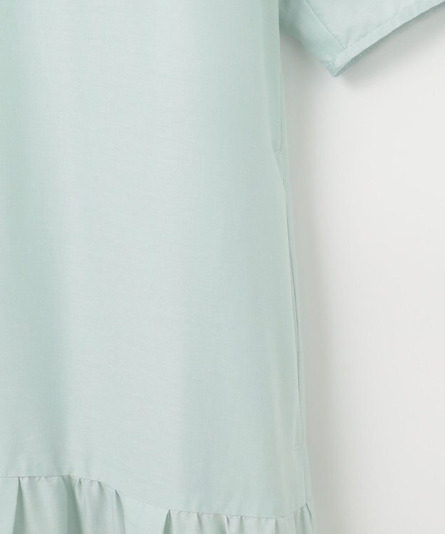 自由区 S 【カタログ掲載・洗える】エンブロイダリーローン ワンピース アクア×ベージュ