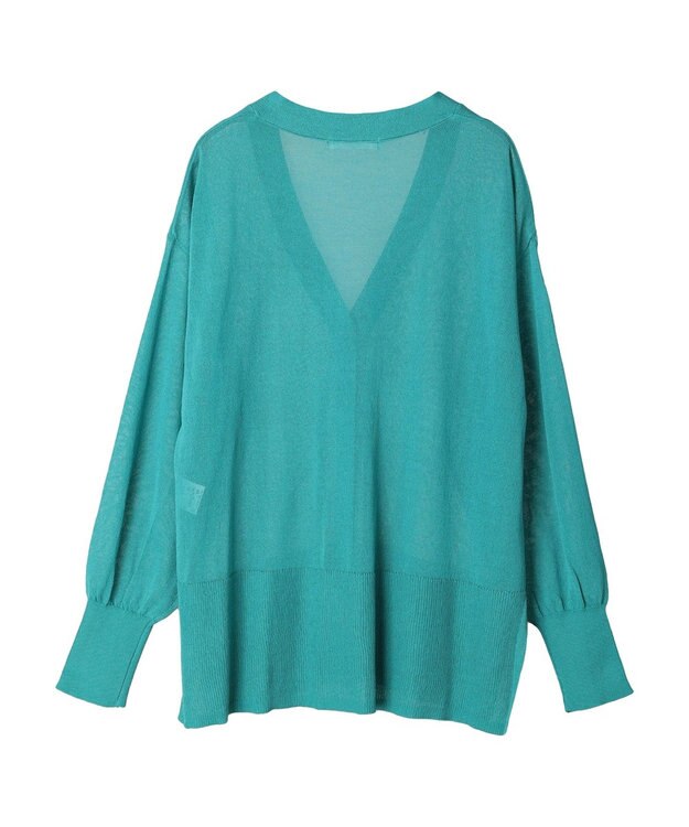 Green Parks 接触冷感Ｖネックカーデ Blue Green