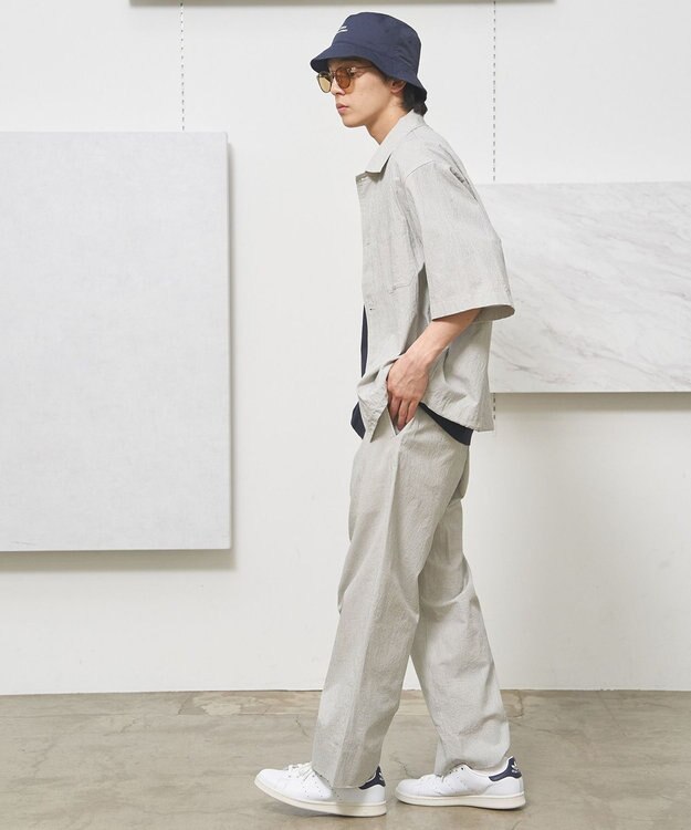 J.PRESS YORK STREET 【UNISEX】コットンリネンハーフスリーブシャツ ブルゾン ブラック系2