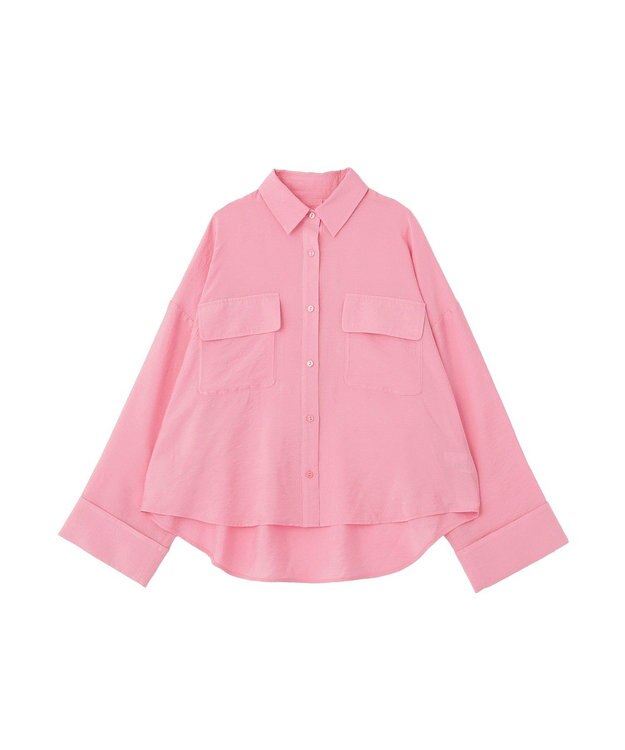 earth music&ecology Ｗポケットシャツ Pink