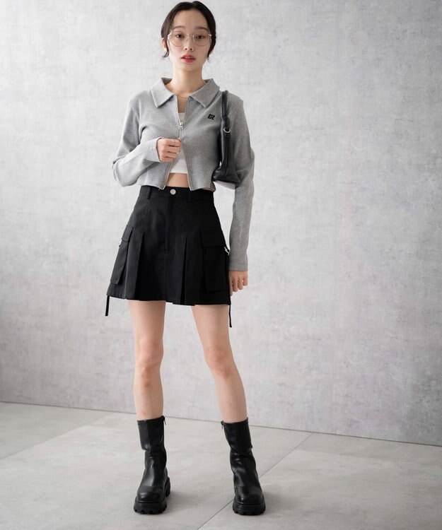 WEGO カーゴチノプリーツスカパン ブラック