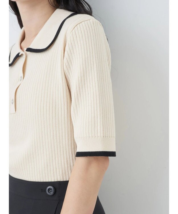 earth music&ecology ハイショクポロニット Ivory