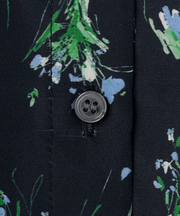 ANY スクエアプリントシャツ ネイビーベース×花柄