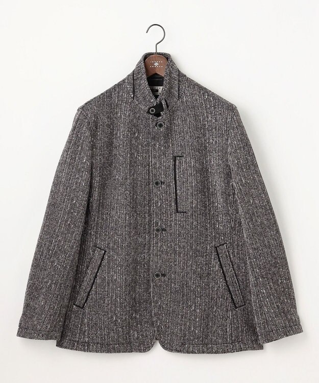 JOSEPH ABBOUD 【キングサイズ・軽量/ストレッチ/イージーケア】ツィーディーフリース ジャケット ブラック系