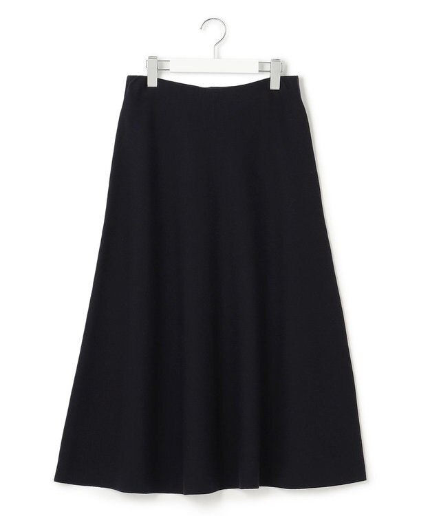 23区 【洗える】テンセルストレッチ フレア ニットスカート ブラック系