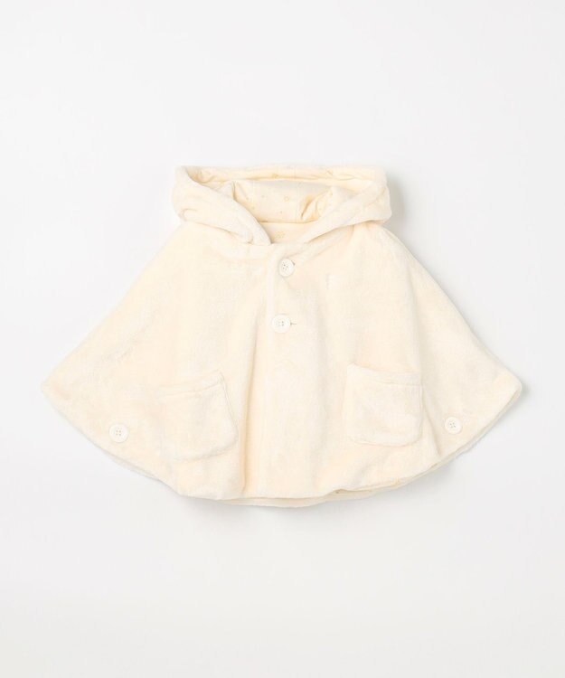 組曲 KIDS 【90㎝】あったかリバーシブルマント アイボリー