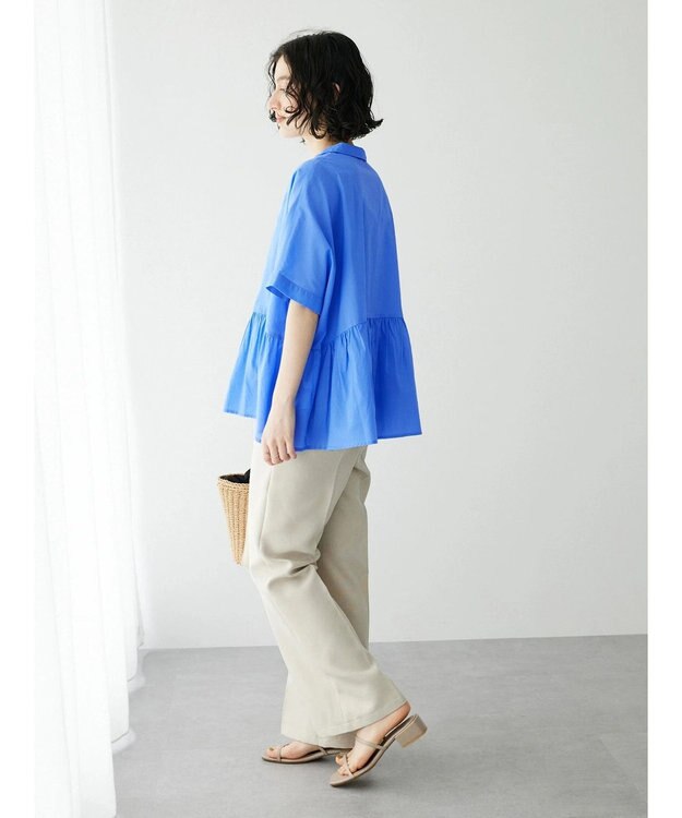 CRAFT STANDARD BOUTIQUE ペプラムブラウス Sax