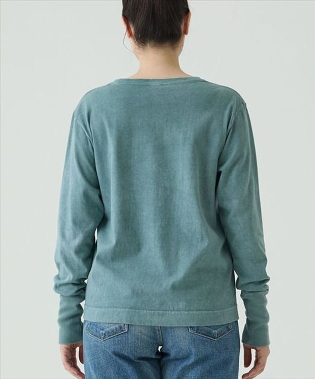 caqu caqu x GoodOn roundneck L/S tee  シンプルゆったりフィットシャツ green